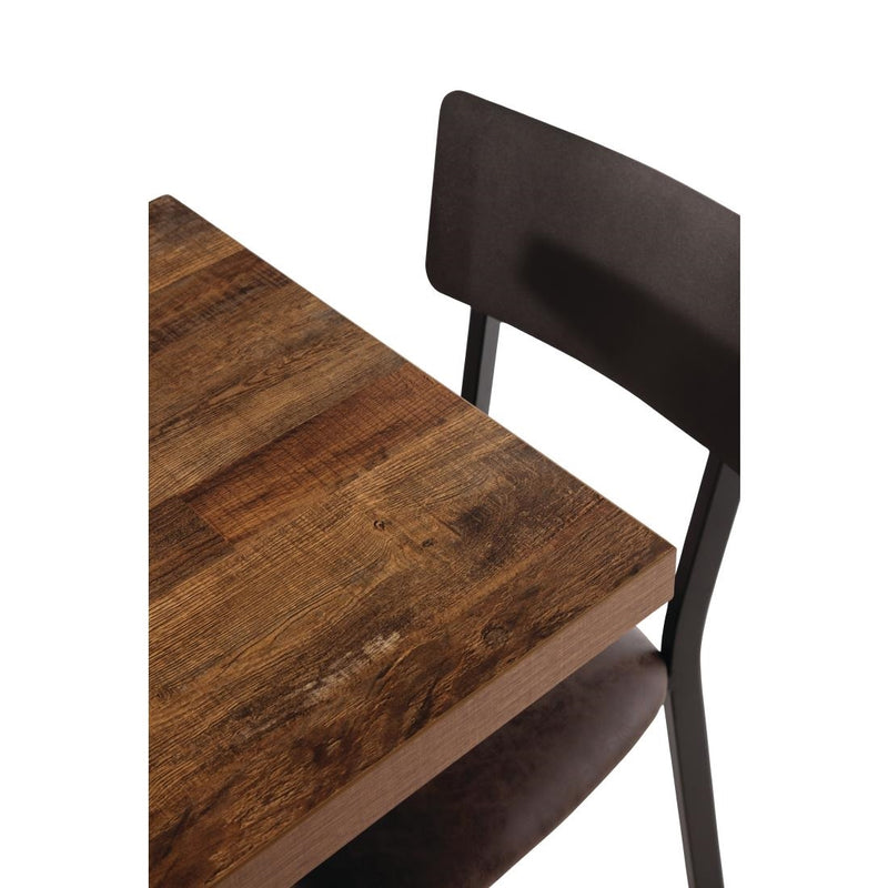 Bolero Pre-Drilled Square Table Top Urban Dark 700mm DR823