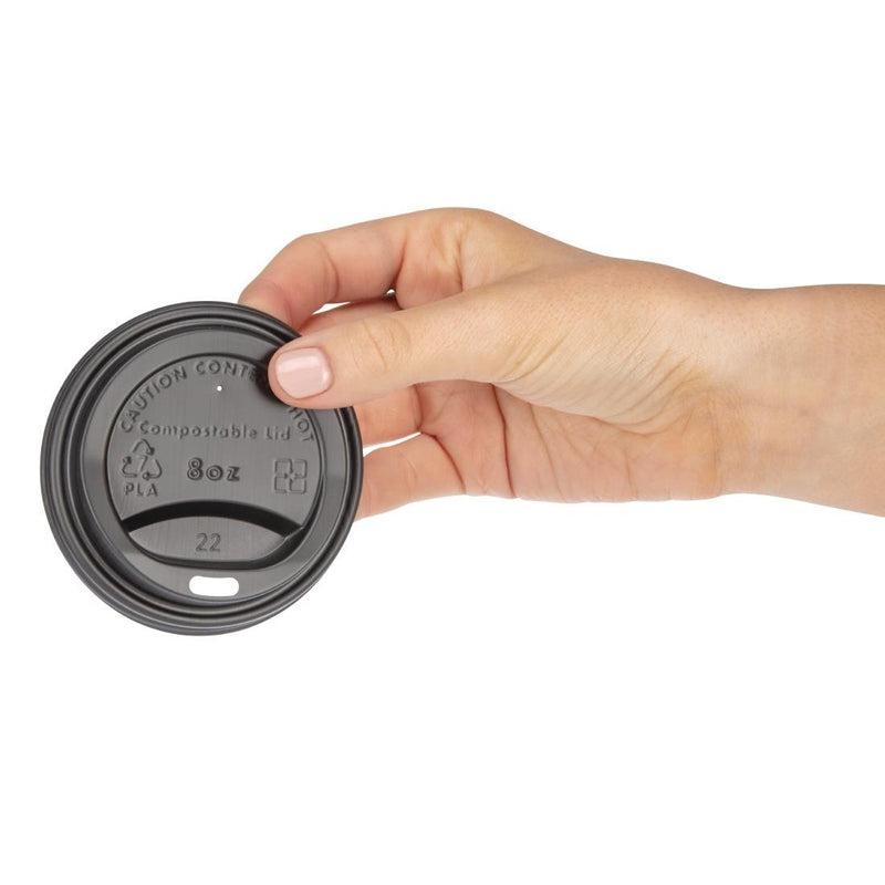 Fiesta Compostable Hot Cup Lids 225ml Pack of 50 DS054