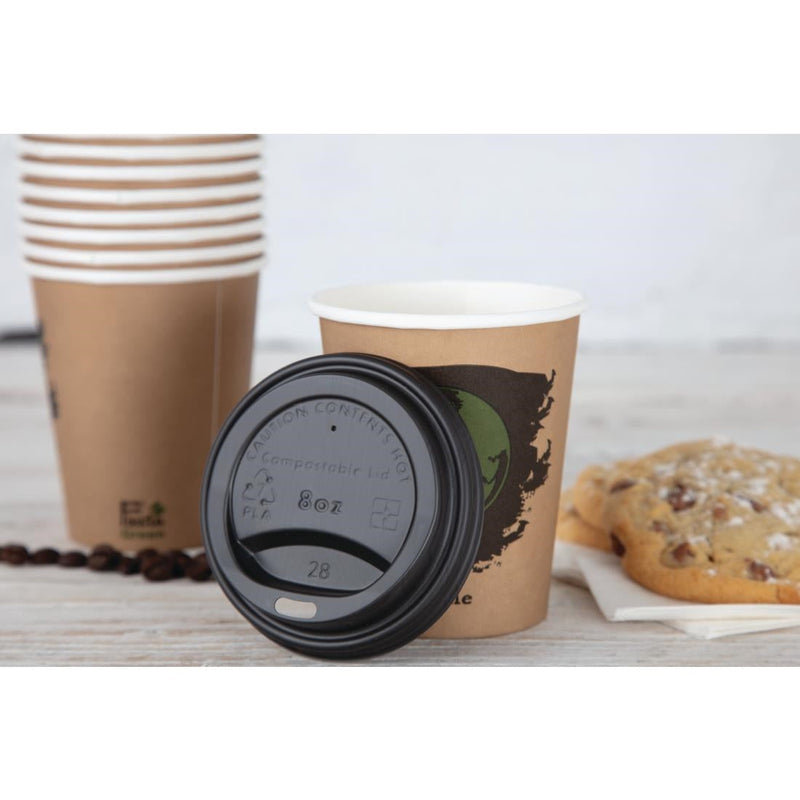 Fiesta Compostable Hot Cup Lids 225ml Pack of 50 DS054