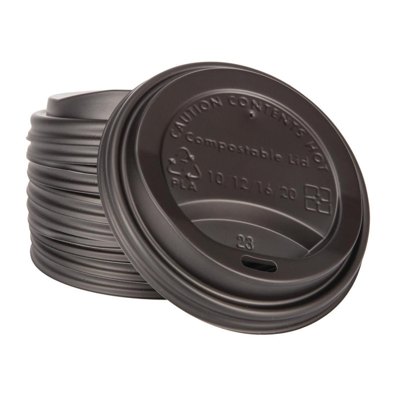 Fiesta Compostable Hot Cup Lids 340ml Pack of 50 DS055