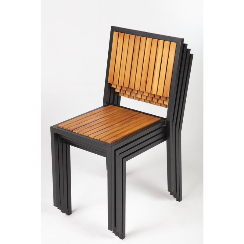Bolero Steel & Acacia Side Chairs (Pack of 4) DS150
