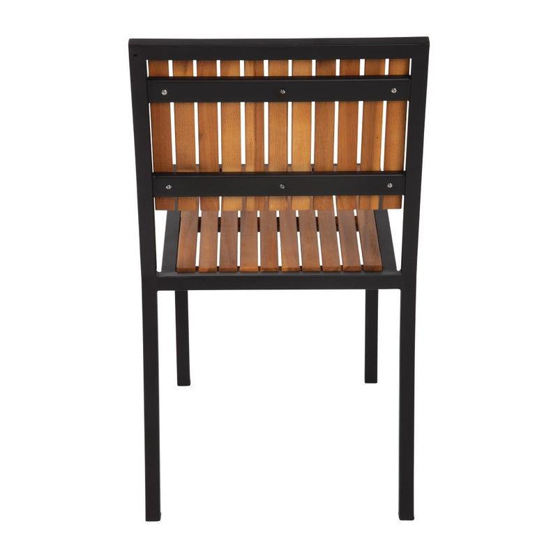 Bolero Steel & Acacia Side Chairs (Pack of 4) DS150