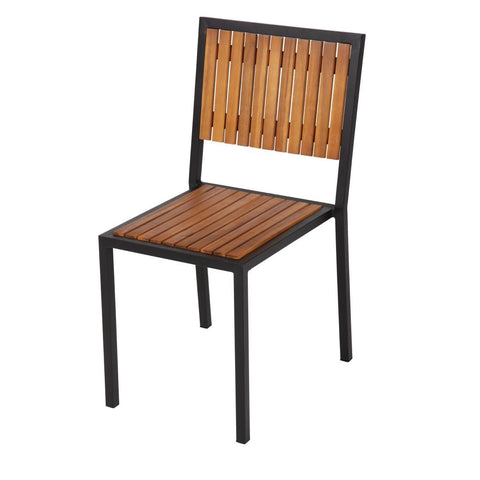 Bolero Steel & Acacia Side Chairs (Pack of 4) DS150