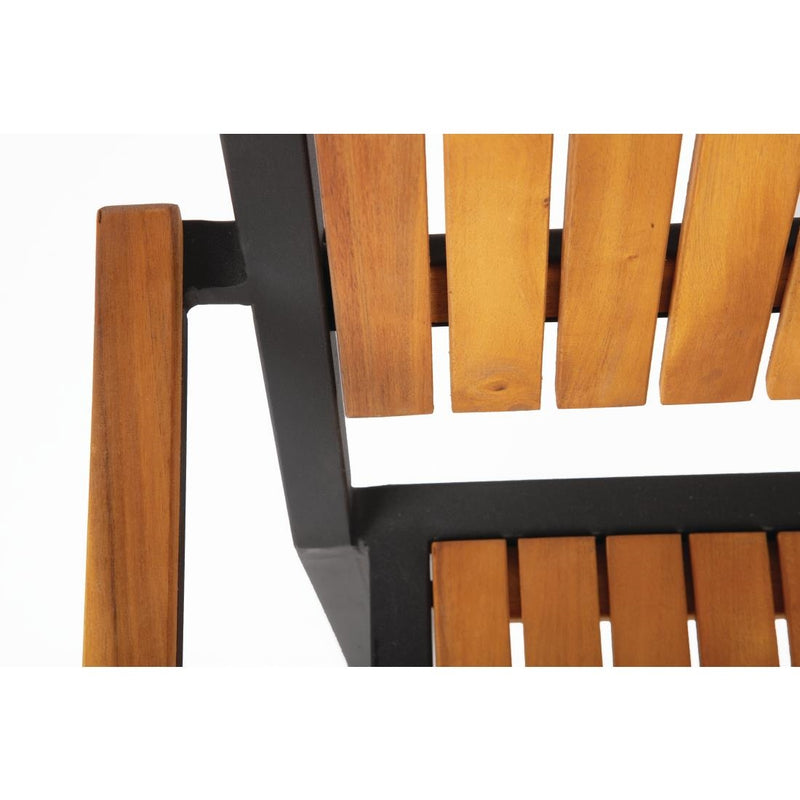 Bolero Steel & Acacia Armchair (Pack of 4) DS151