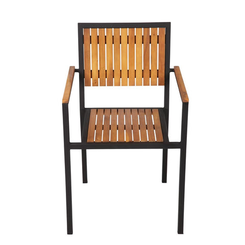 Bolero Steel & Acacia Armchair (Pack of 4) DS151