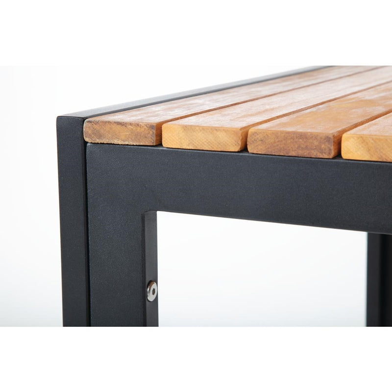 Bolero Square Steel and Acacia Table 800mm DS152