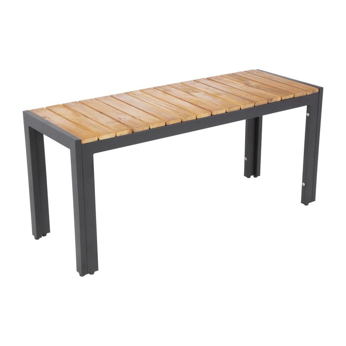 Bolero Rectangular Steel and Acacia Benches 1000mm (Pack of 2) DS154