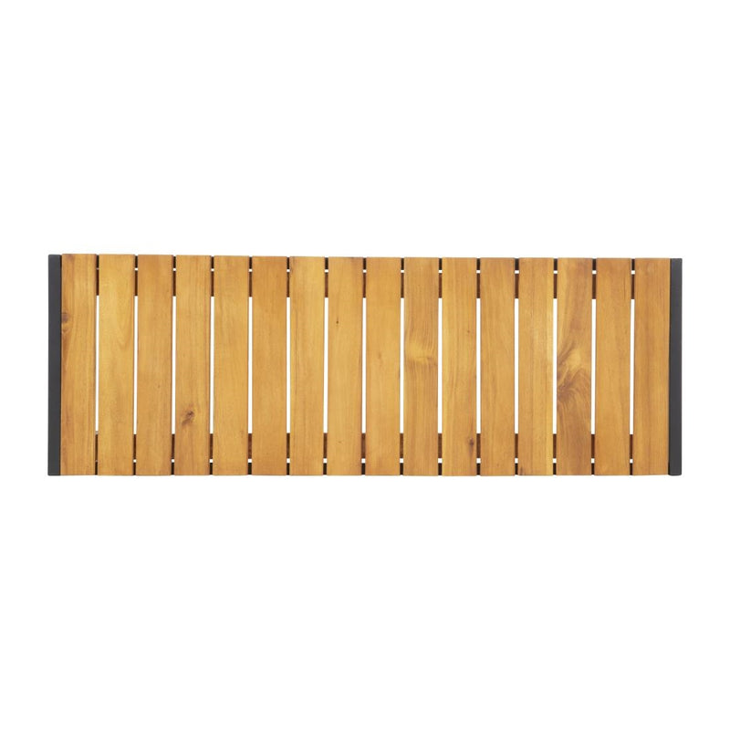 Bolero Rectangular Steel and Acacia Benches 1000mm (Pack of 2) DS154