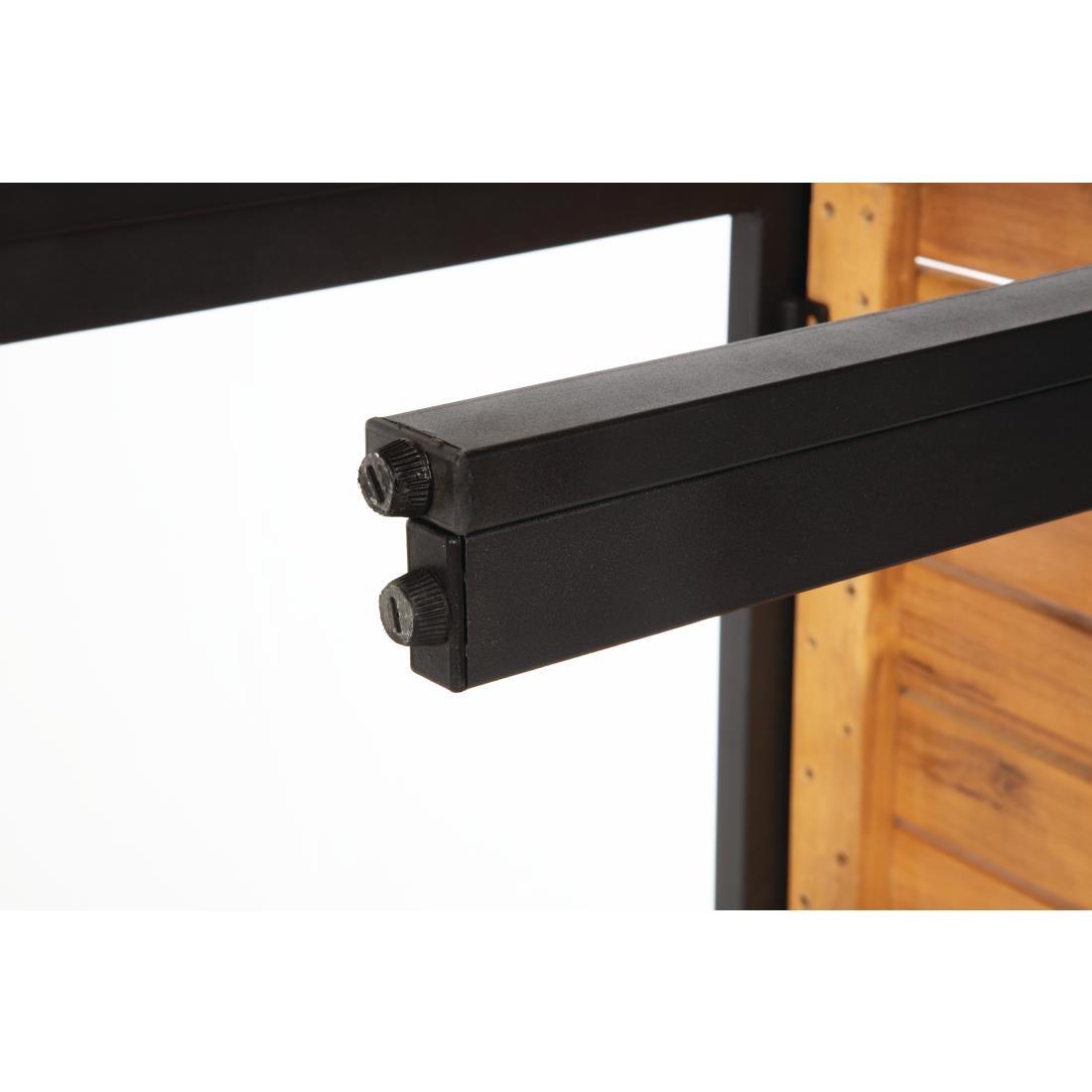 Bolero Rectangular Steel and Acacia Benches 1000mm (Pack of 2) DS154