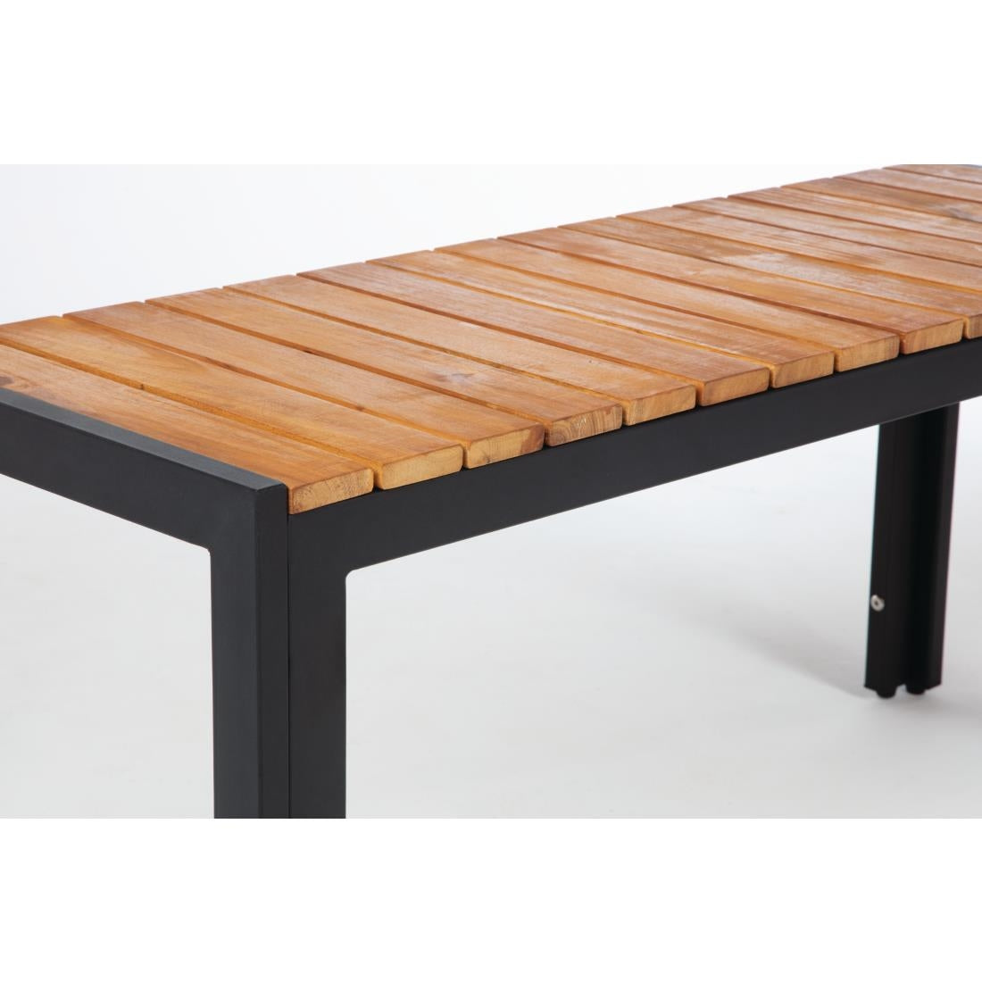 Bolero Rectangular Steel and Acacia Benches 1000mm (Pack of 2) DS154