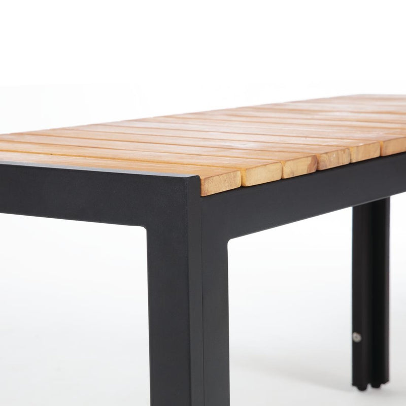 Bolero Rectangular Steel and Acacia Benches 1000mm (Pack of 2) DS154