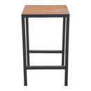 Bolero Square Steel and Acacia Bar Table 600mm DS155