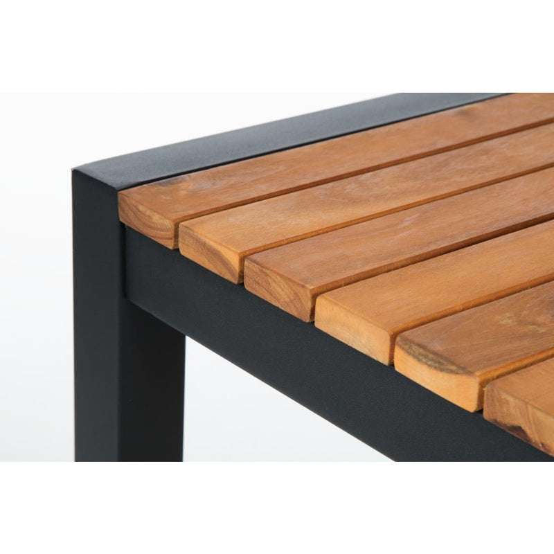 Bolero Square Steel and Acacia Bar Table 600mm DS155