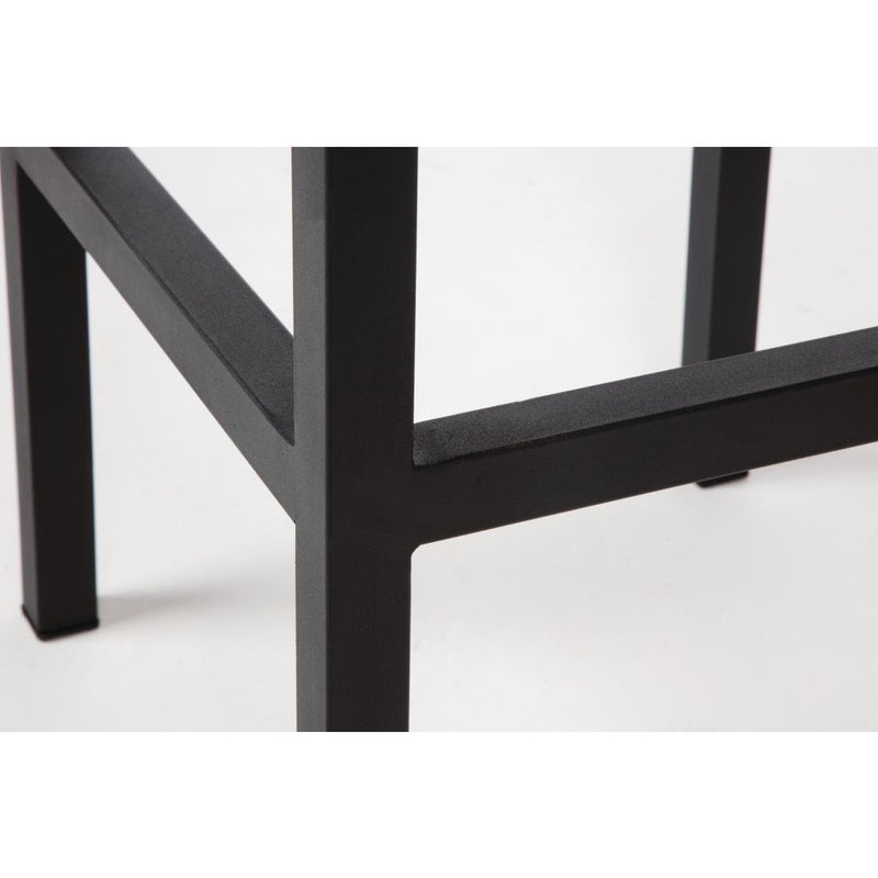 Bolero Black Steel & Acacia Wood Bar Stools (Pack of 2) DS156