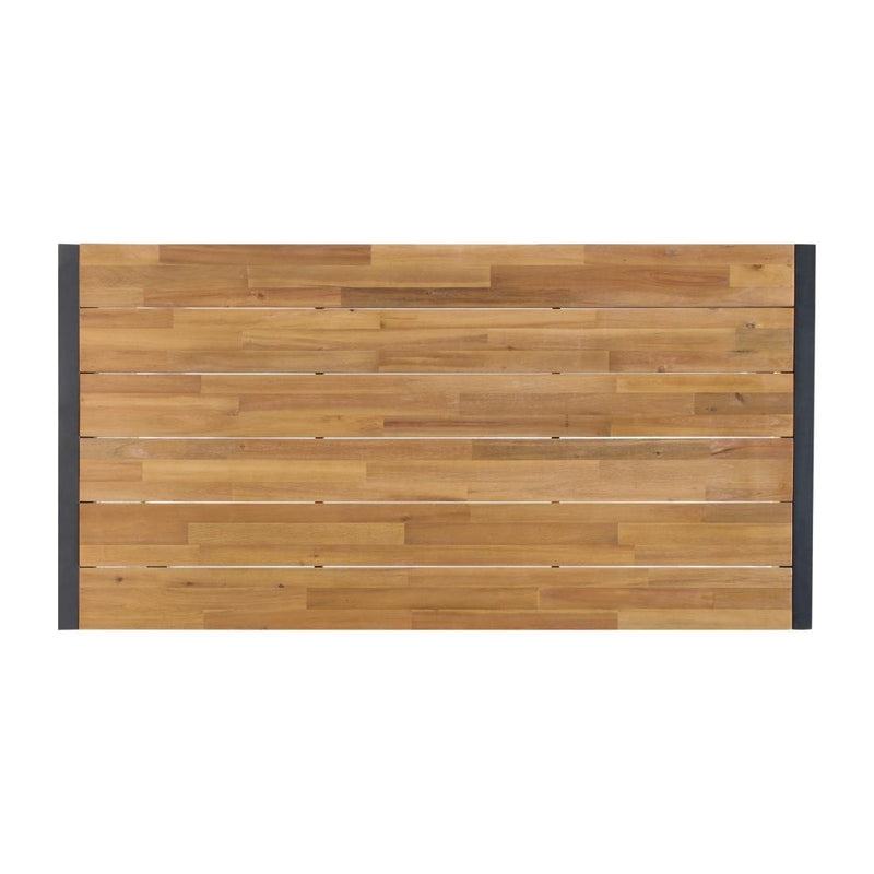 Bolero Acacia Wood and Steel Rectangular Industrial Table 1800mm DS157