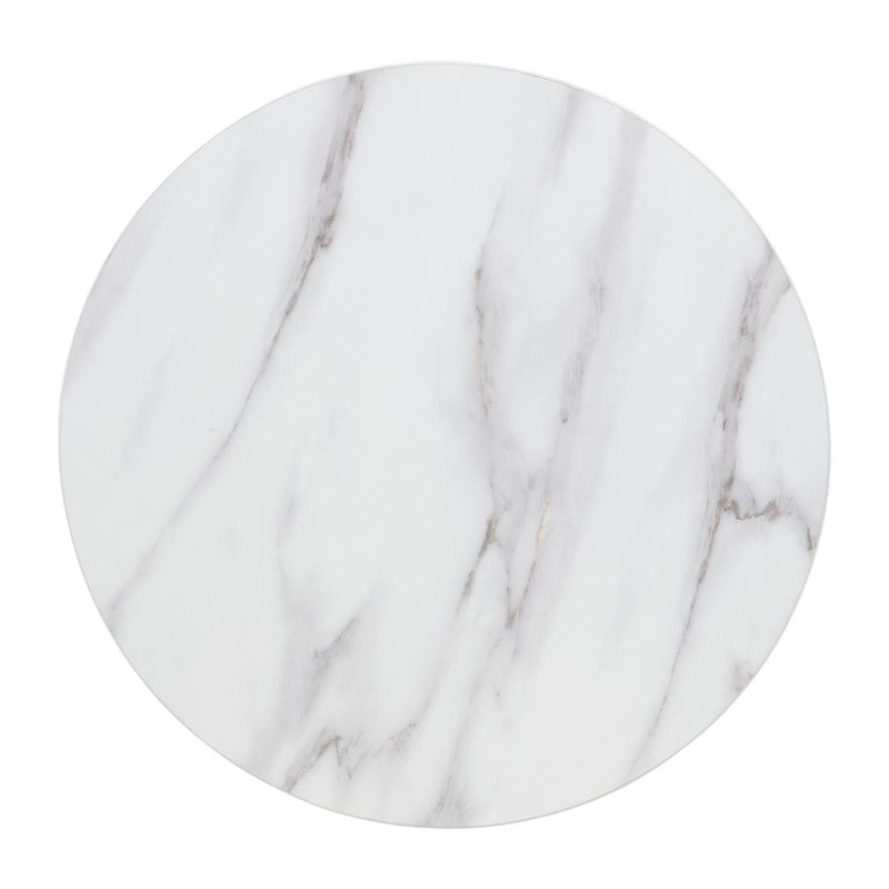 Bolero Pre-drilled Round Table Top Marble Effect 600mm DT445