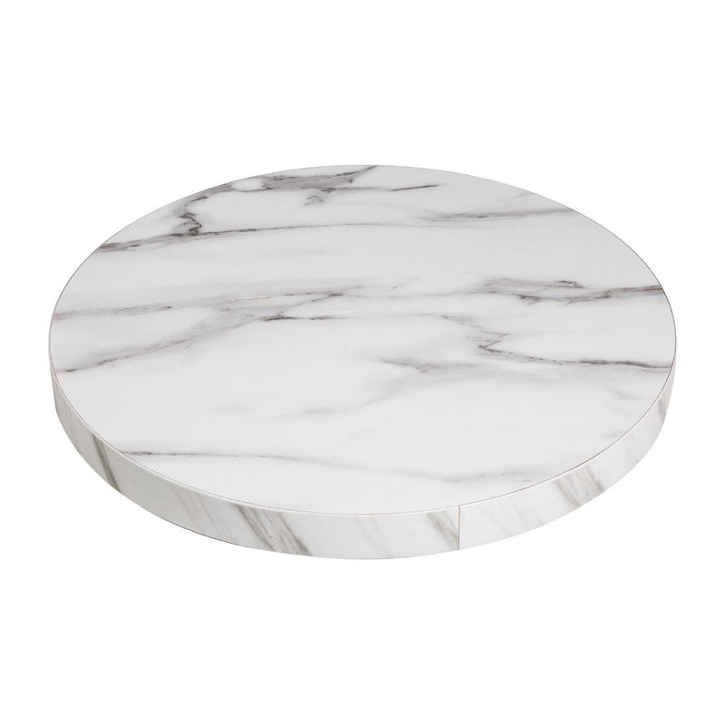 Bolero Pre-drilled Round Table Top Marble Effect 600mm DT445
