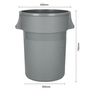 Jantex Heavy-Duty Round Bin Grey 160Ltr DX498