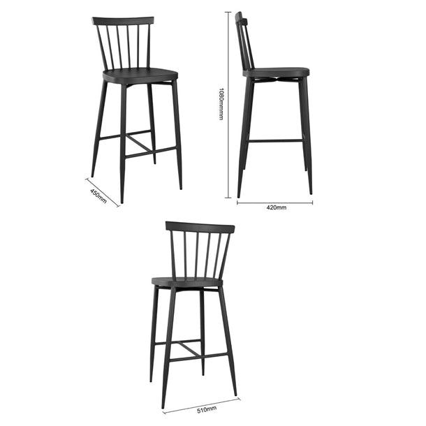 Bolero Windsor Aluminium Black High Stools (2 Pack) DX688