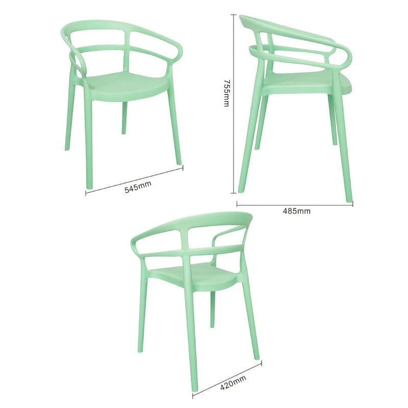 Bolero Mateo Cafe Chairs Mint Green (Pack of 2) DX981