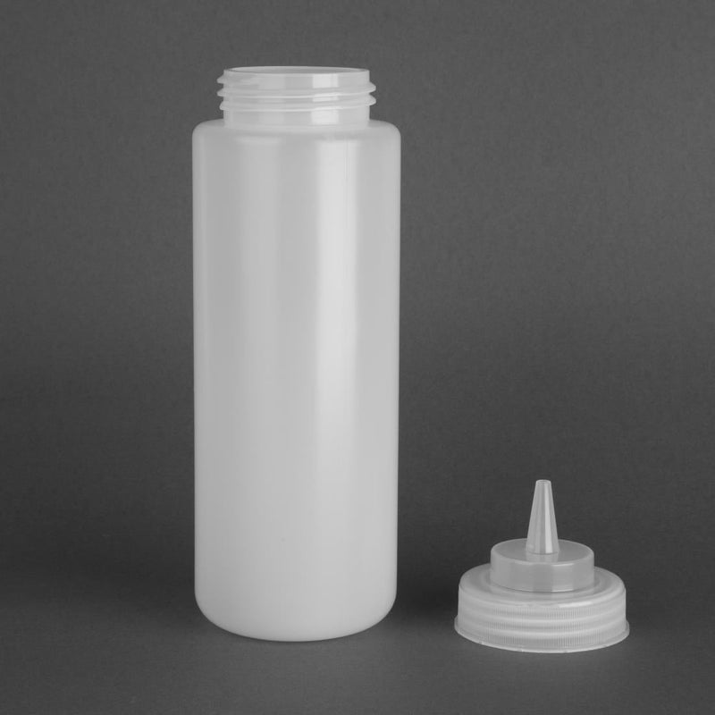 Vogue Clear Wide Neck Squeeze Sauce Bottle 910ml E093
