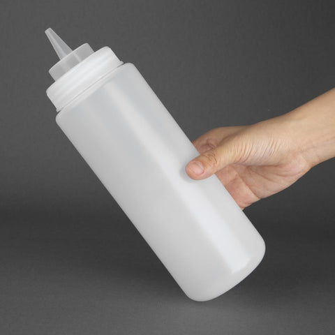 Vogue Clear Wide Neck Squeeze Sauce Bottle 910ml E093
