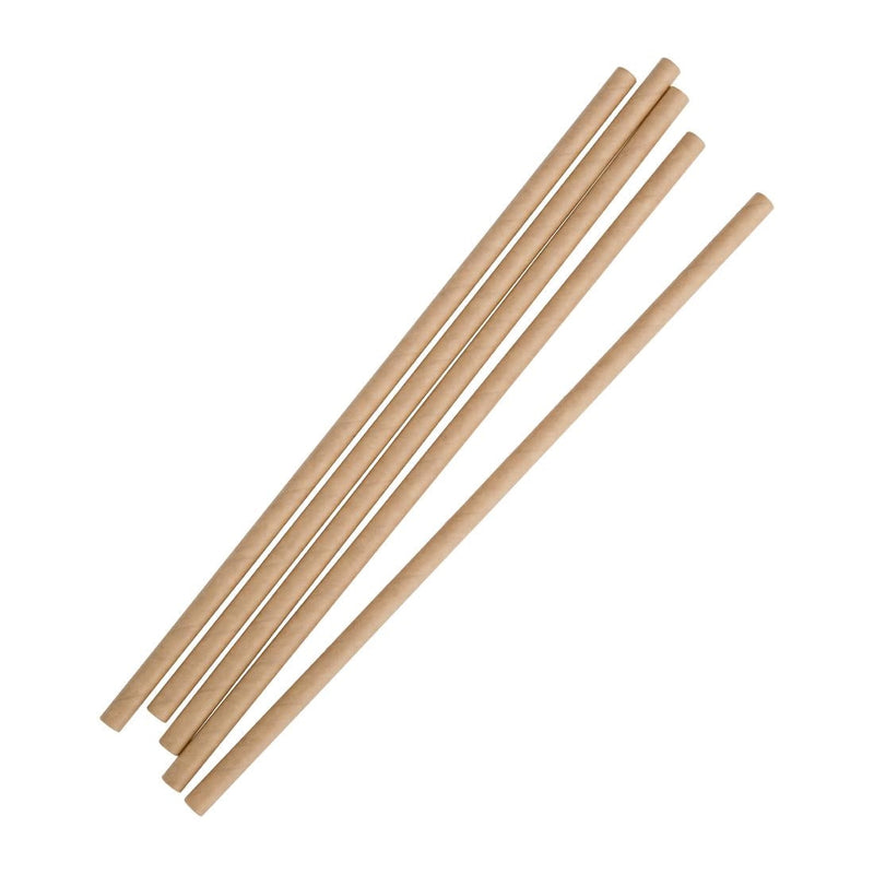 Fiesta Compostable Paper Straws Kraft (Pack of 250) FB138