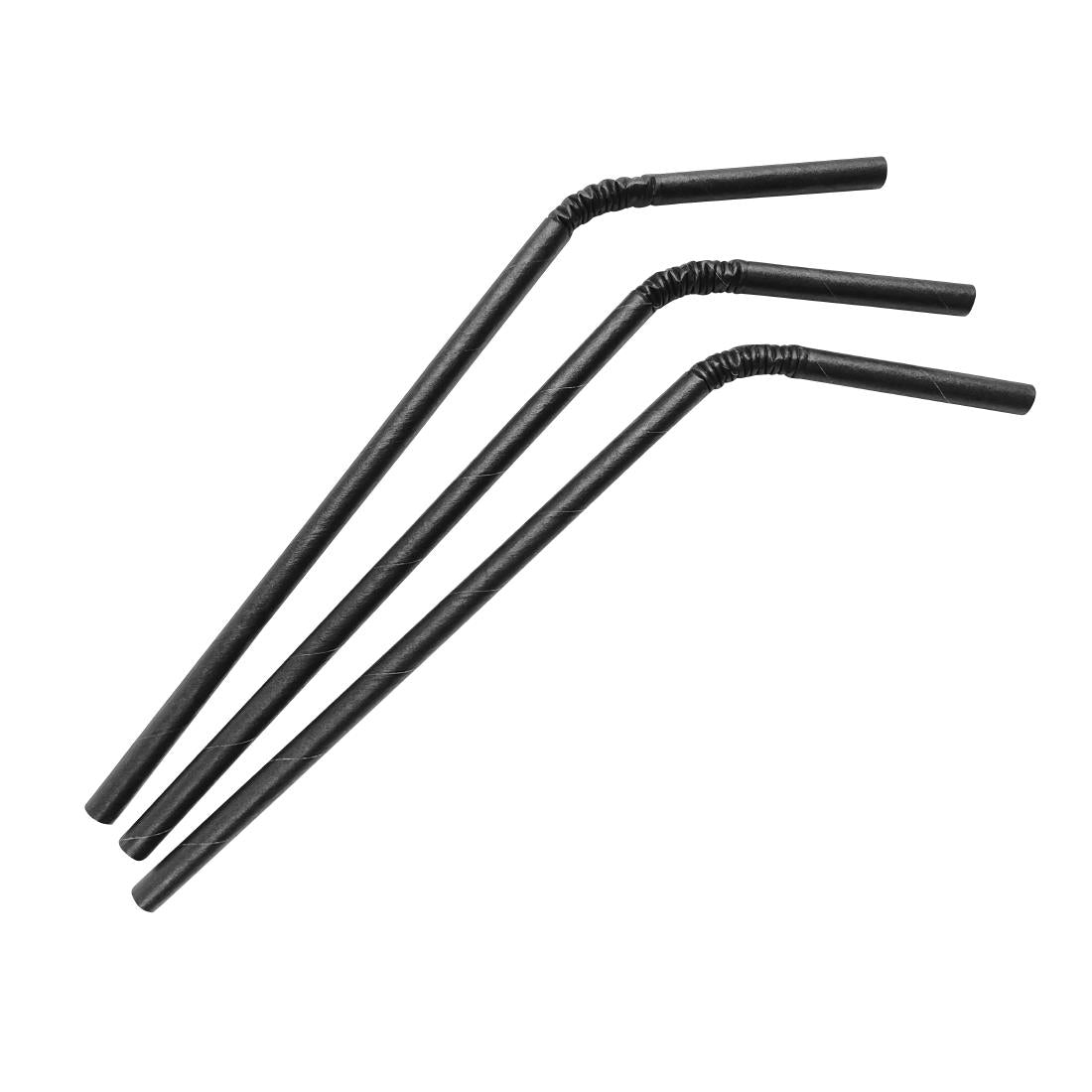 Fiesta Compostable Bendy Paper Straws Black (Pack of 250) FB140