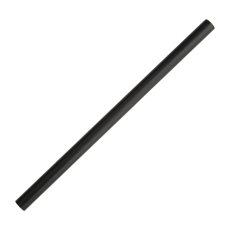 Fiesta Compostable Paper Smoothie Straws Black (Pack of 250) FB145