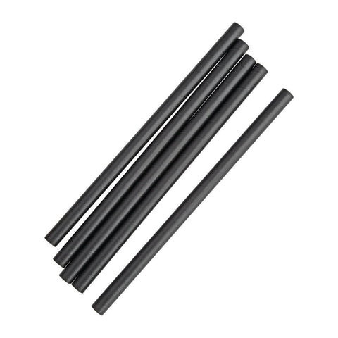 Fiesta Compostable Paper Smoothie Straws Black (Pack of 250) FB145