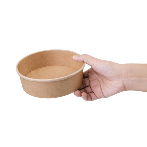 Fiesta Compostable Round Kraft Salad Bowls 500ml (Pack of 300) FB196