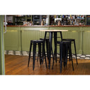 Bolero Bistro Metal Square Bar Table Black with Wooden Top 600mm FB595