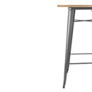 Bolero Bistro Metal Square Bar Table Gun Metal Grey with Wooden Top 600mm FB596