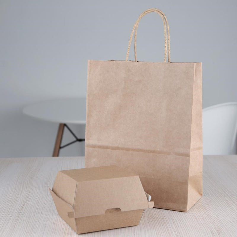 Fiesta Compostable Kraft Burger Boxes Small 105mm (Pack of 200) FB664
