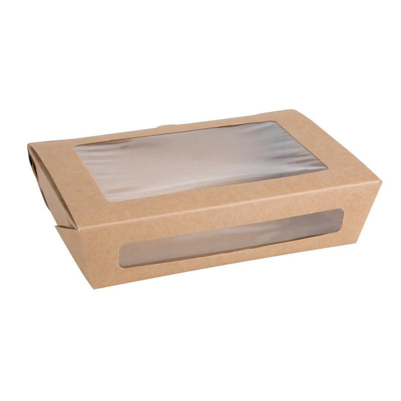 Fiesta Compostable Salad Boxes with PLA Windows 1200ml (Pack of 200) FB677