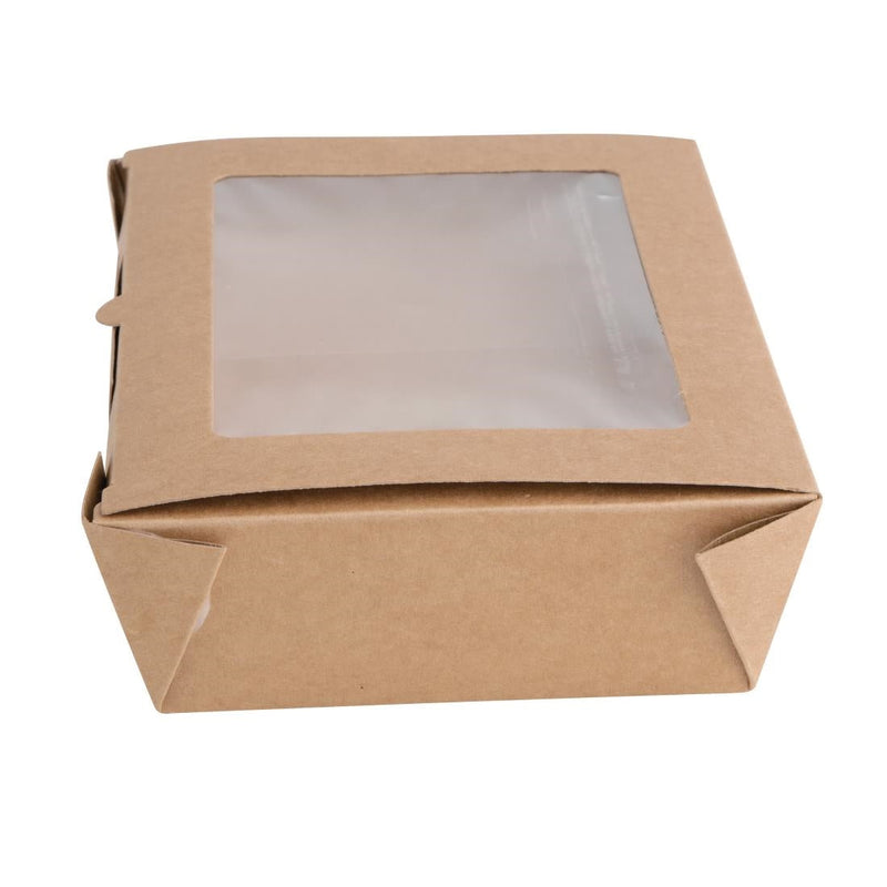 Fiesta Compostable Salad Boxes with PLA Windows 1200ml (Pack of 200) FB677
