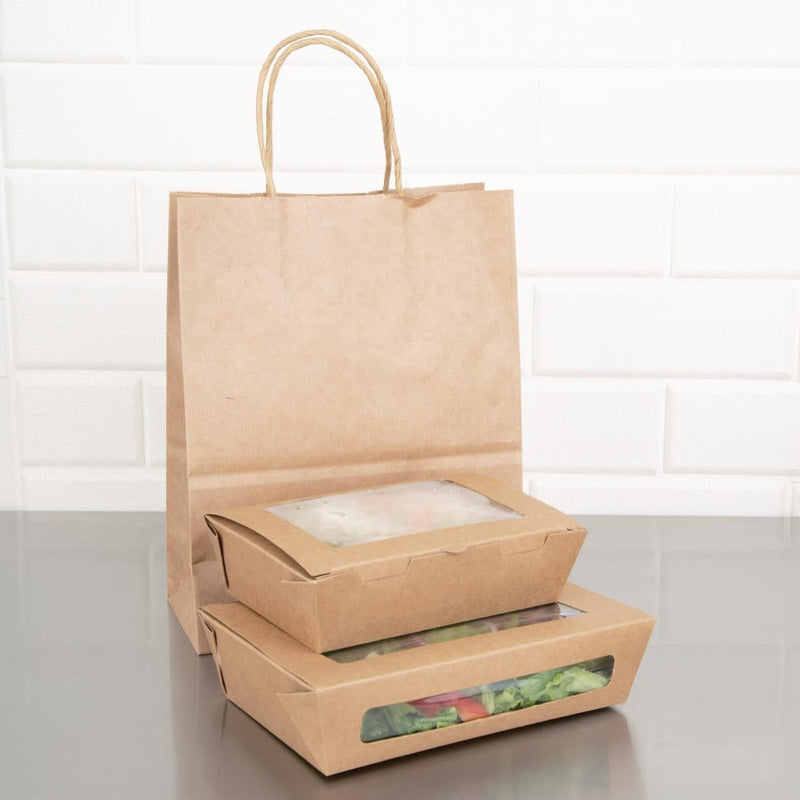 Fiesta Compostable Salad Boxes with PLA Windows 1200ml (Pack of 200) FB677
