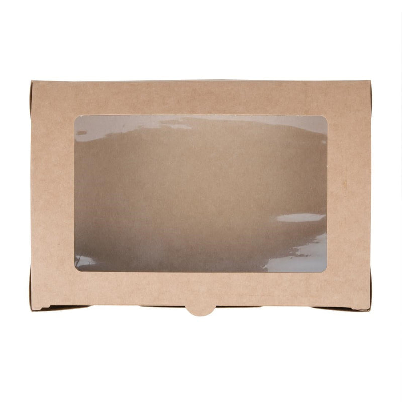 Fiesta Compostable Salad Boxes with PLA Windows 1600ml (Pack of 200) FB678