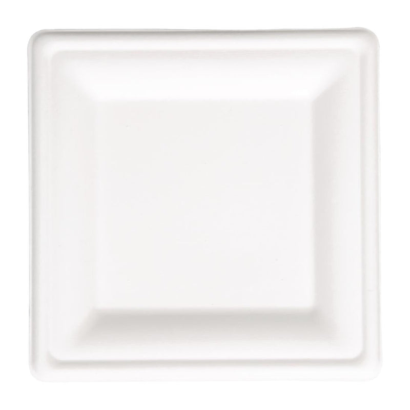 Fiesta Compostable Bagasse Square Plates 159mm (Pack of 50) FC518