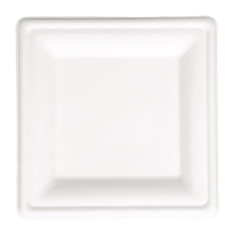Fiesta Compostable Bagasse Square Plates 204mm (Pack of 50) FC519