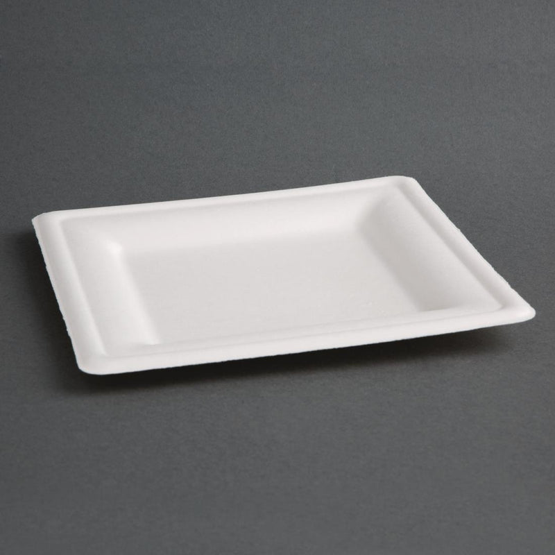 Fiesta Compostable Bagasse Square Plates 204mm (Pack of 50) FC519