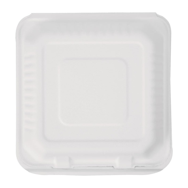 Fiesta Compostable Bagasse Hinged Food Containers 236mm (Pack of 200) FC527