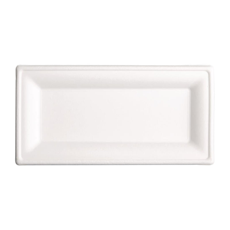 Fiesta Compostable Bagasse Rectangular Plates 258mm (Pack of 50) FC539