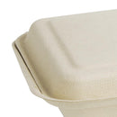 Fiesta Compostable Bagasse Two-Compartment Hinged Food Containers Natural Colour 253mm (Pack of 200) FC541