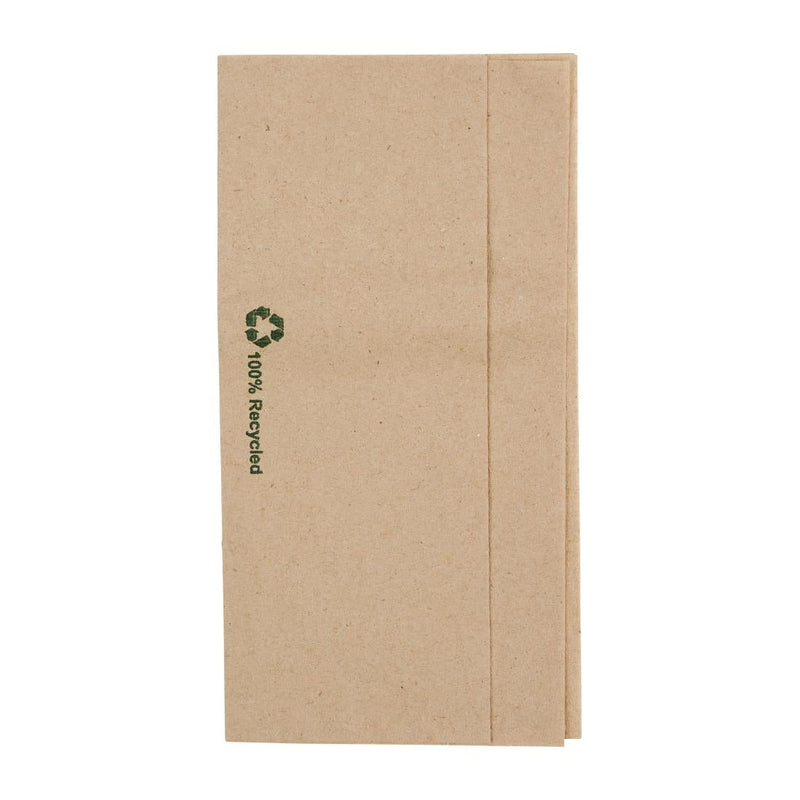 Fiesta Recyclable Recycled Lunch Napkin Kraft 320x300mm 1ply Dispenser Fold (Pack of 6000) FE211