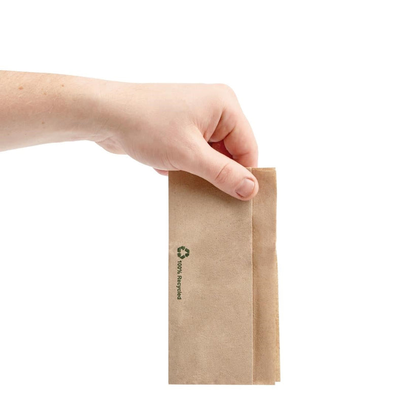 Fiesta Recyclable Recycled Lunch Napkin Kraft 320x300mm 1ply Dispenser Fold (Pack of 6000) FE211