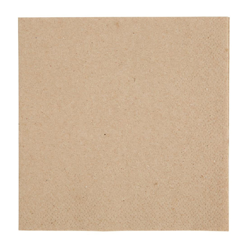 Fiesta Recyclable Recycled Cocktail Napkin Kraft 240x240mm 2ply 1/4 Fold (Pack of 4000) FE217