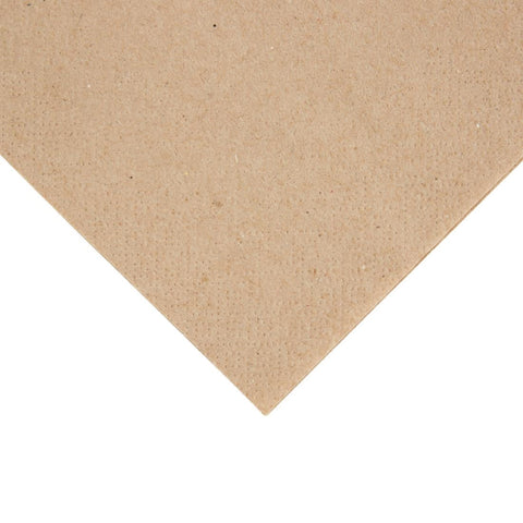 Fiesta Recyclable Recycled Cocktail Napkin Kraft 240x240mm 2ply 1/4 Fold (Pack of 4000) FE217