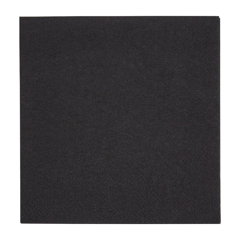 Fiesta Recyclable Cocktail Napkin Black 240x240mm 2ply 1/4 Fold (Pack of 4000) FE218