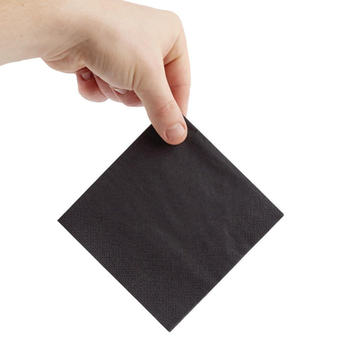 Fiesta Recyclable Cocktail Napkin Black 240x240mm 2ply 1/4 Fold (Pack of 4000) FE218